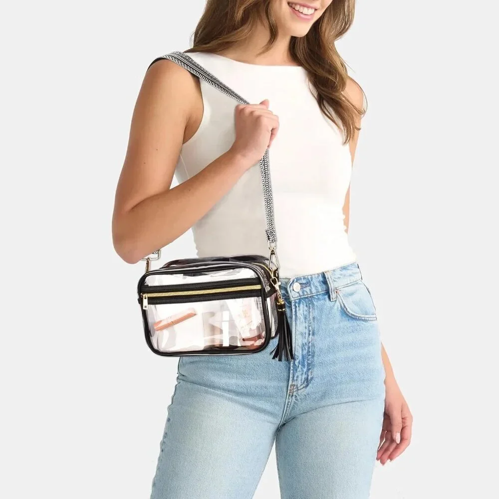 Clear Crossbody Bag Women's PVC Stadium Approved Waterproof Organizer